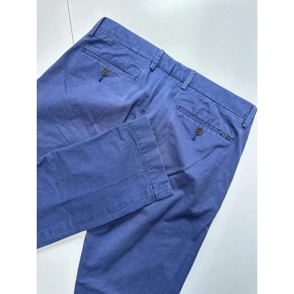 Polo Ralph Lauren Mens Blue Stretch Slim Fit Chino Pants 30/30